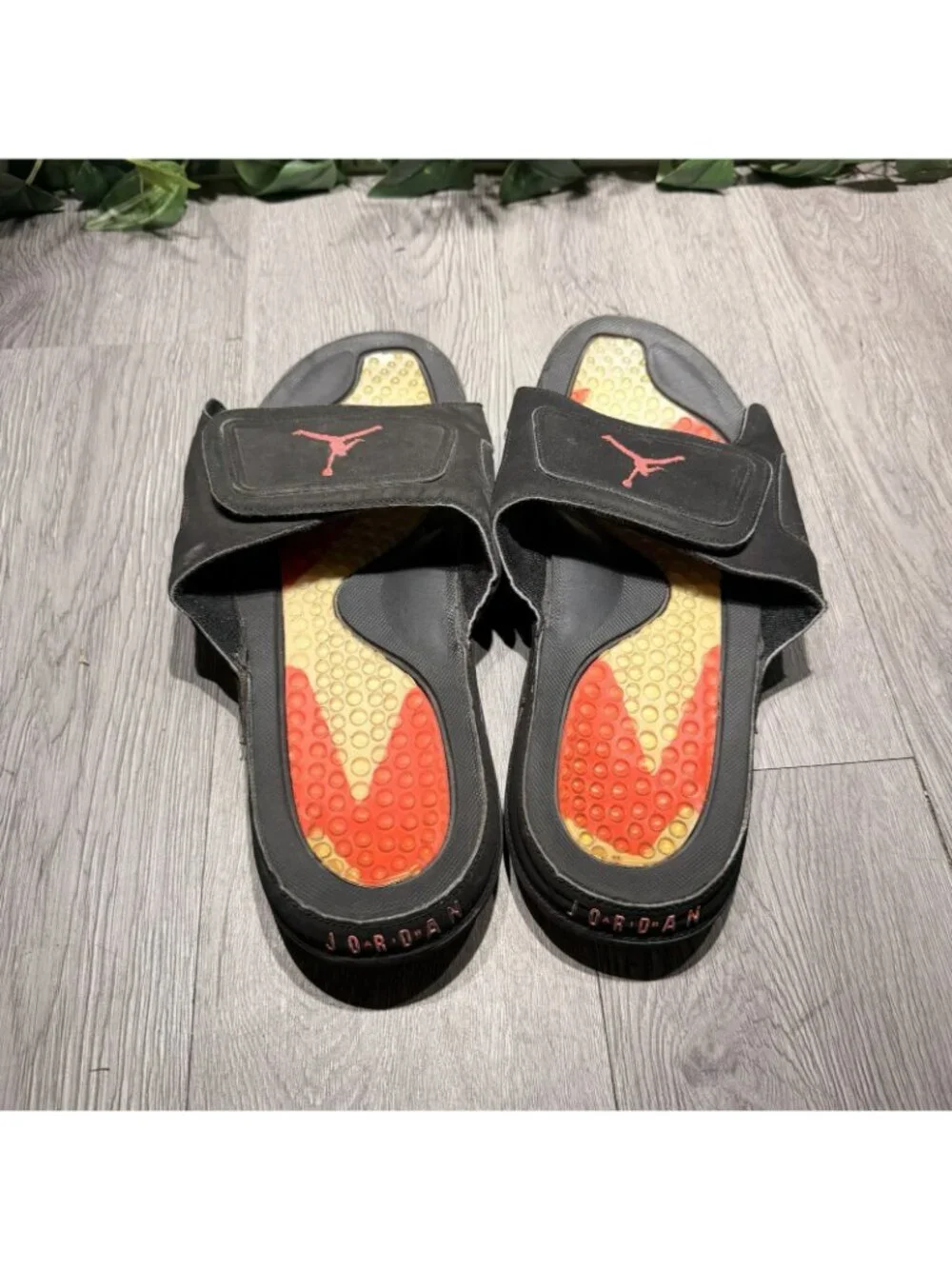 Jordan Hydro Slides Retro 6 Infrared Mens Size 13 Slippers 630752-060 Black